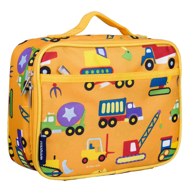 Wildkin Kids Insulated Lunch Box Bag for Boys & Girls  Reusable Kids Lunch Box is Perfect for Early Elementary Daycare School Travel  Ideal for Hot or Cold Snacks & Bento Boxes (Under Construction) - Image 1